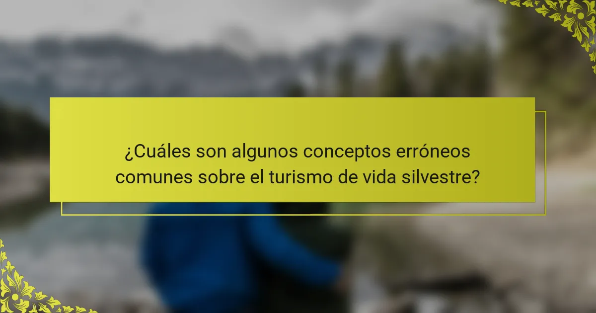 ¿Cuáles son algunos conceptos erróneos comunes sobre el turismo de vida silvestre?