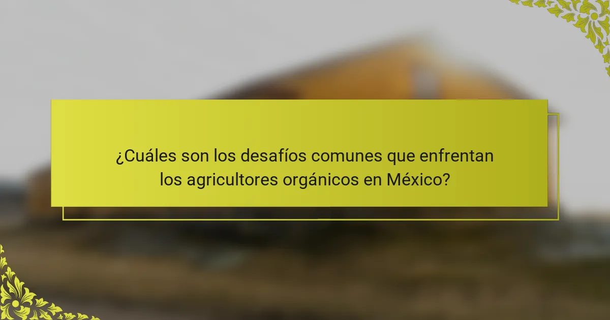 ¿Cuáles son los desafíos comunes que enfrentan los agricultores orgánicos en México?