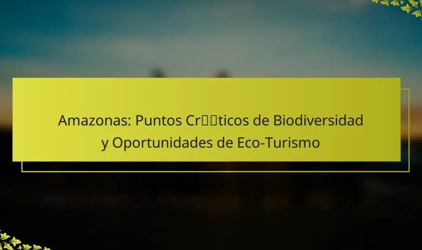 Amazonas: Puntos Críticos de Biodiversidad y Oportunidades de Eco-Turismo