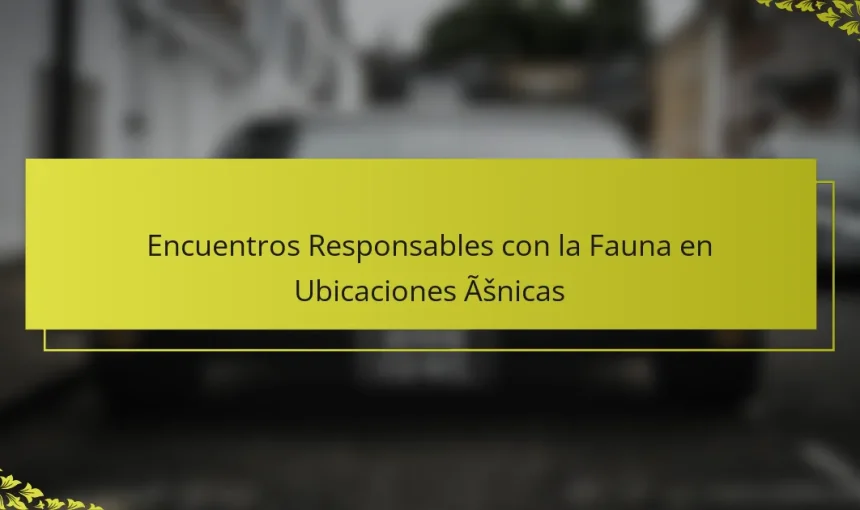 Encuentros Responsables con la Fauna en Ubicaciones Únicas