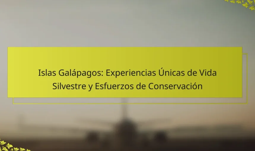 Islas Galápagos: Experiencias Únicas de Vida Silvestre y Esfuerzos de Conservación
