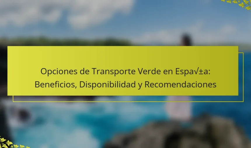 Opciones de Transporte Verde en España: Beneficios, Disponibilidad y Recomendaciones