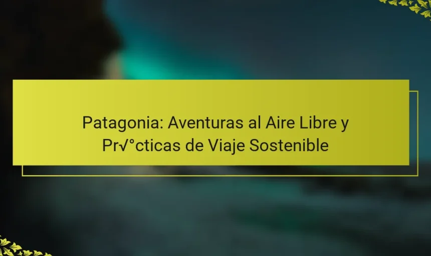 Patagonia: Aventuras al Aire Libre y Prácticas de Viaje Sostenible