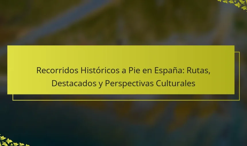 Recorridos Históricos a Pie en España: Rutas, Destacados y Perspectivas Culturales