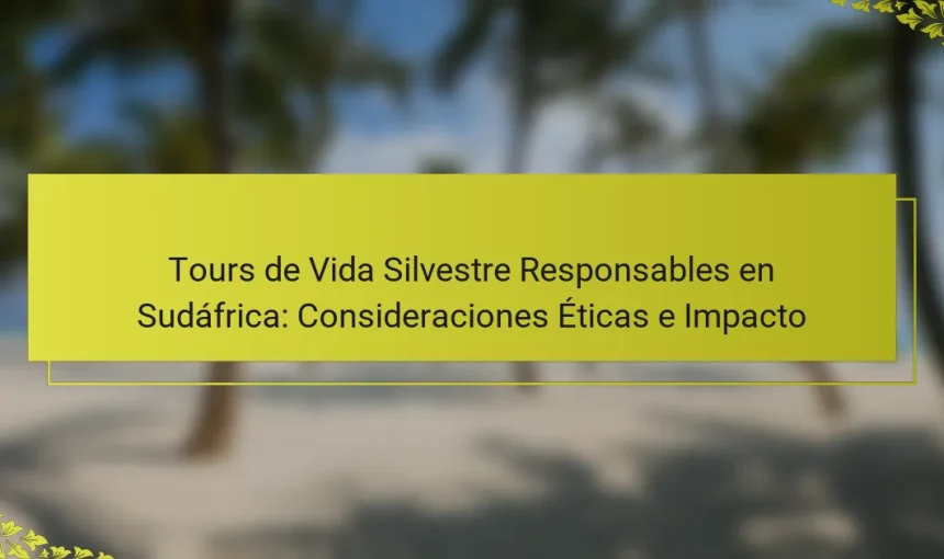 Tours de Vida Silvestre Responsables en Sudáfrica: Consideraciones Éticas e Impacto