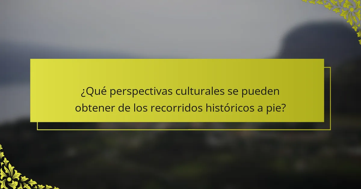 ¿Qué perspectivas culturales se pueden obtener de los recorridos históricos a pie?